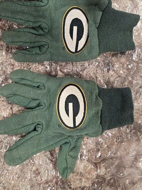 Green Team Logo Knit Gloves - Men Accessories
